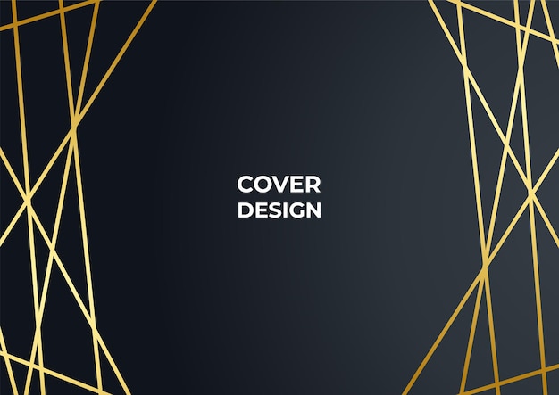 Luxury business cover background, abstract decoration, golden pattern, halftone gradients, 3d Vector illustration. Black gold cover template, geometric shapes, modern minimal banner