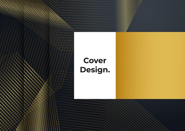 Роскошный фон обложки бизнеса, абстрактное украшение, золотой узор, градиенты полутонов, 3d векторная иллюстрация. Шаблон обложки из черного золота, геометрические фигуры, современный минимальный баннер