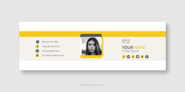Design del modello di firma e-mail aziendale di lusso o piè di pagina e-mail e copertina dei social media personali