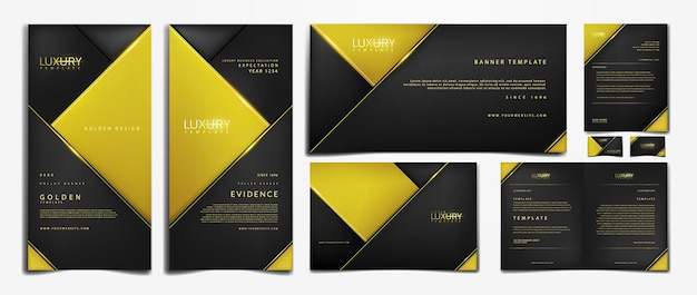 Vector luxury business stationery collection template