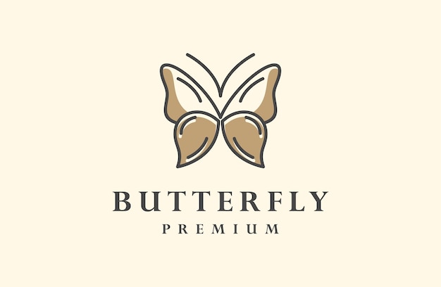 Vettore progettazione del logo di lusso butterfly a colori