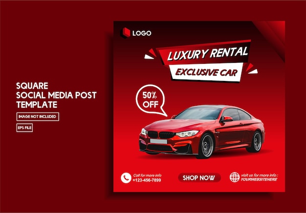 Luxury car rent social media post template