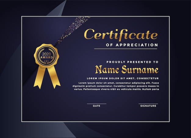 Luxury certificate achievement template