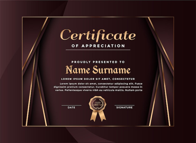 Luxury certificate achievement template