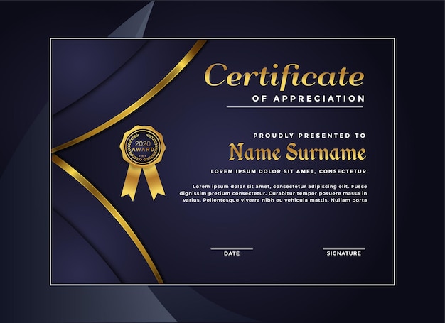 Luxury certificate achievement template