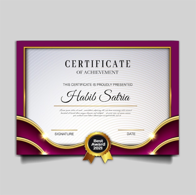 Luxury certificate achievement template