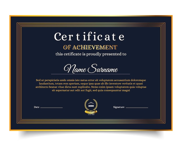 Luxury certificate design template