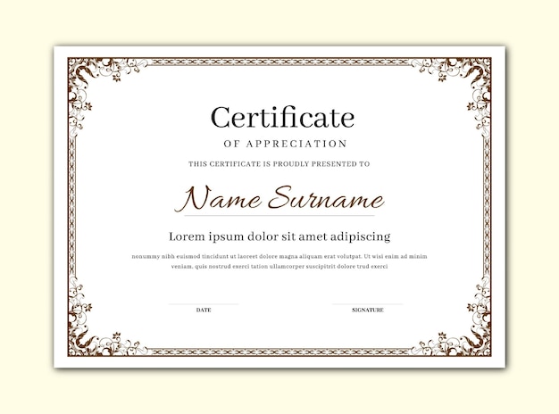 Vector luxury certificate frame and border design free download