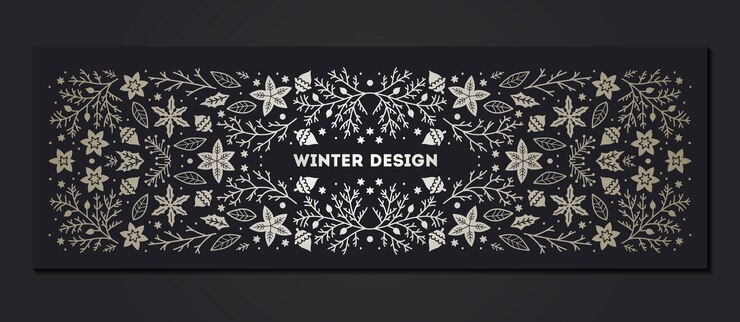 Vector luxury christmas frame abstract sketch winter design templates for package