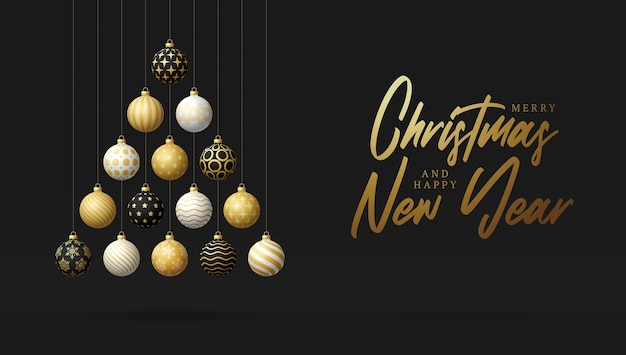 Luxury Christmas and new year greeting