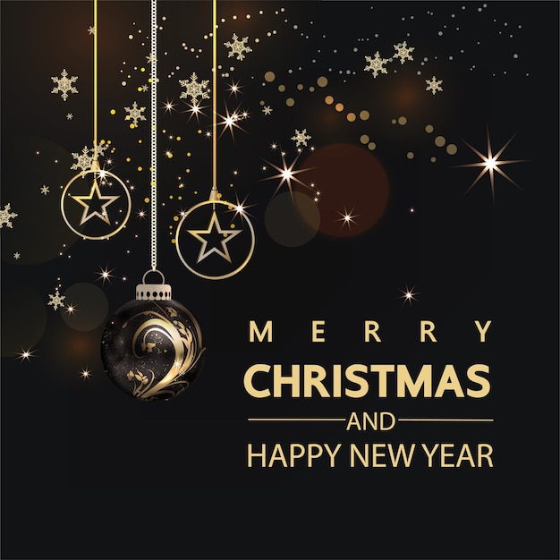 Luxury christmas social media golden and black background for promote