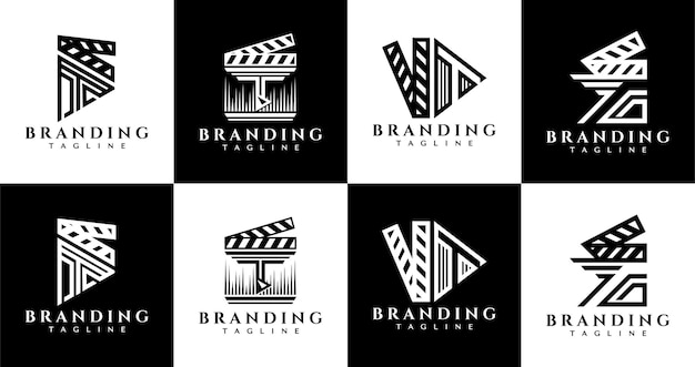 Luxury cinema play letter T logo design