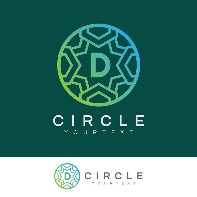 luxury circle initial Letter D Logo design