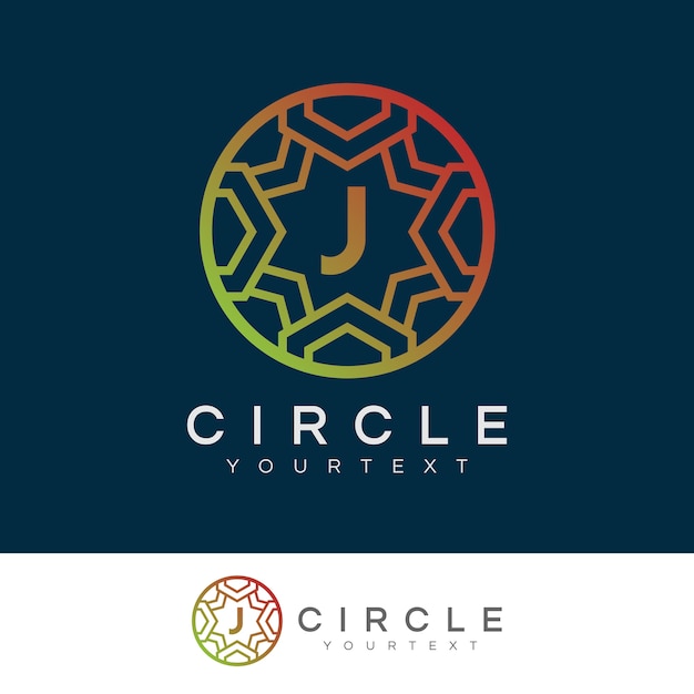 luxury circle initial Letter J Logo design