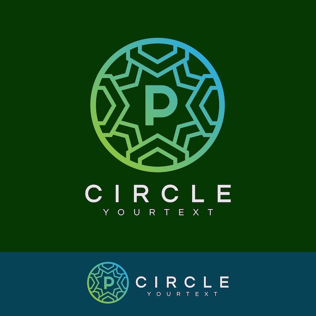 Luxury circle initial letter p logo design