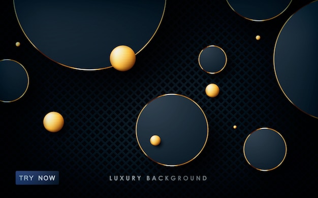 Luxury circle shape abstract black background