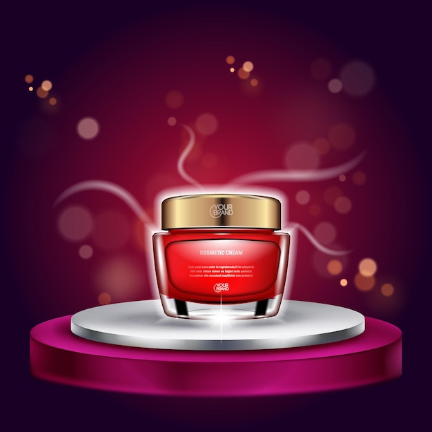 luxury cosmetic cream product presentation