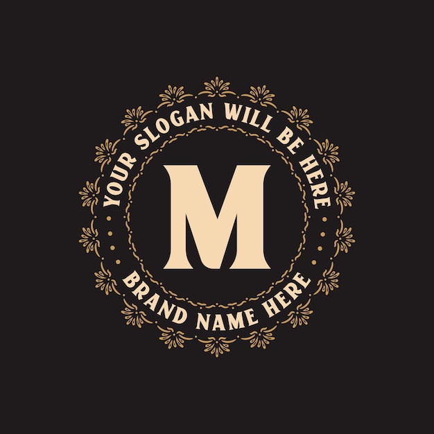 Logo creativo di lusso della lettera m per il vettore libero del logo della lettera m dell'azienda