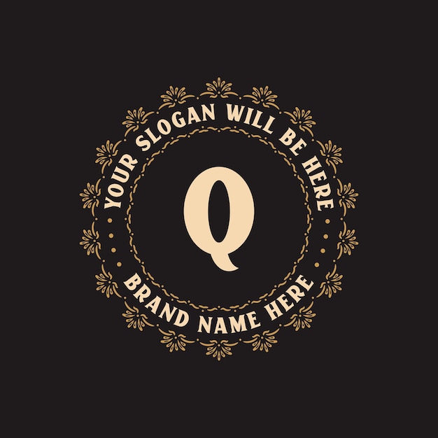 Роскошная креативная буква Q логотип для компании Q буква логотип бесплатный вектор