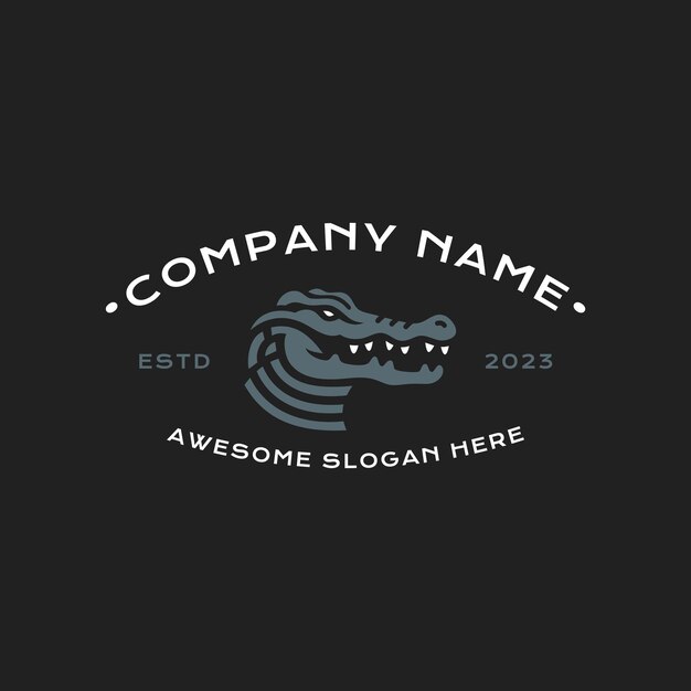 Vector luxury crocodile mascot vector logo design simple minimalist amphibian animal as brand identity