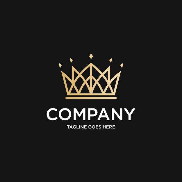 Vector luxury crown building logo design