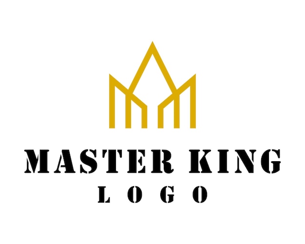 Luxury crown geometric logo design.