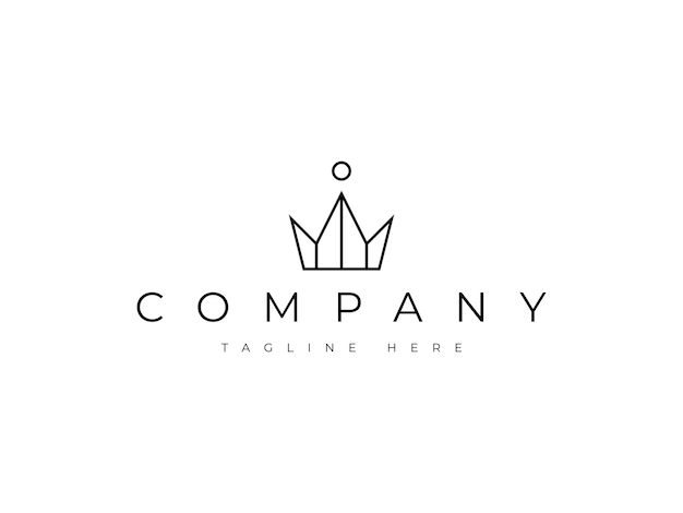 Vector luxury crown king queen logo design