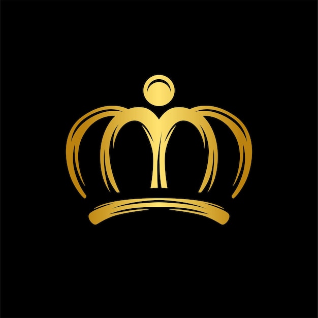 Luxury crown logo design template inspiration, vector illustration.