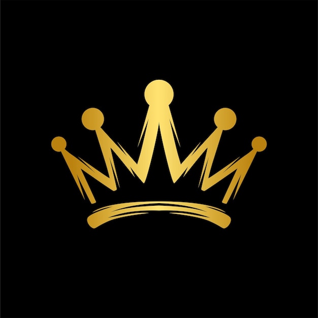 Luxury crown logo design template inspiration, vector illustration.