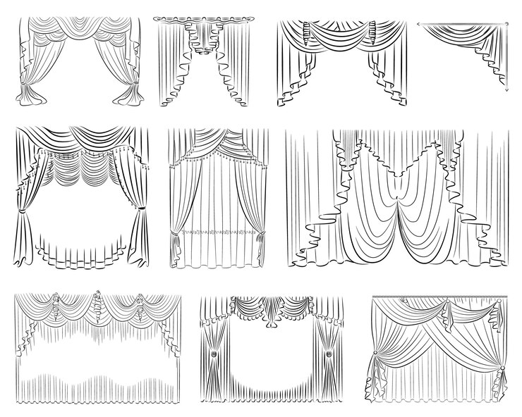 Premium Vector | Luxury curtain set