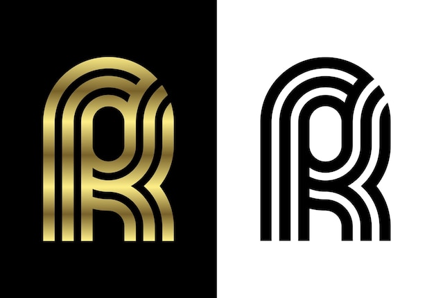 Luxury custom line letter R Graphic Alphabet Symbol for Corporate Business Identity