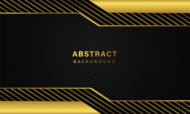 Vector luxury dark background with golden abstract shapes