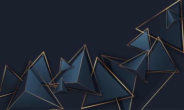 Vector luxury dark blue background with gold details