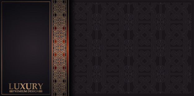 luxury dark and gold ornament pattern background