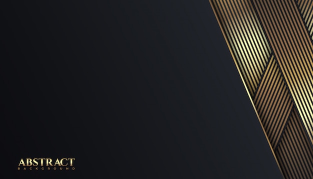 luxury dark and golden lines shape color abstract background design template. Elegant