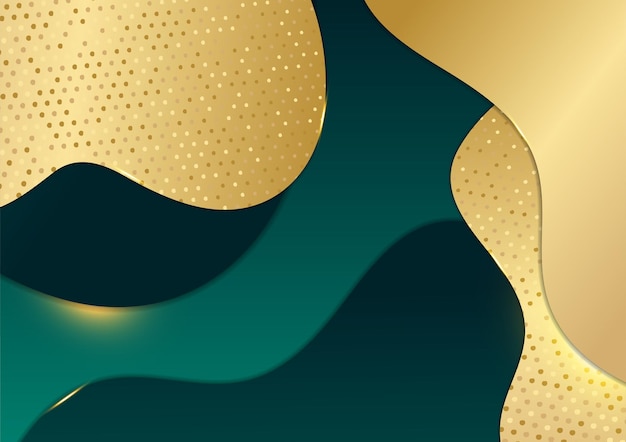 Luxury dark green and gold abstract background