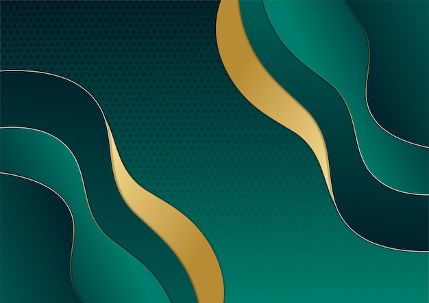 Luxury dark green and gold abstract background