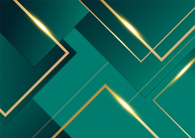 3D Green and Golden Geometric Panels Wallpaper  lifencolors