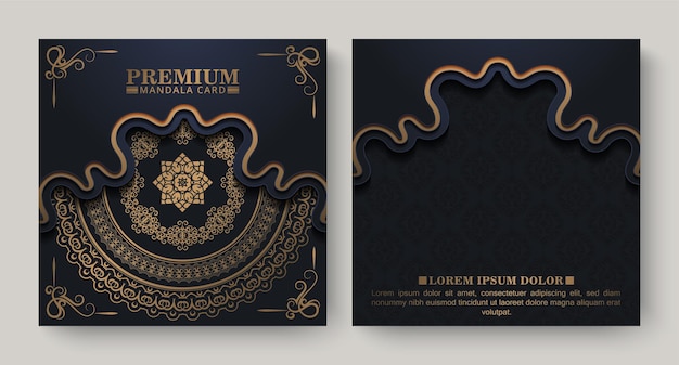 Luxury dark mandala card