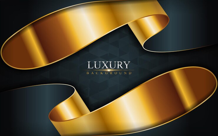 Vector luxury dark navy combination with golden lines background design. 