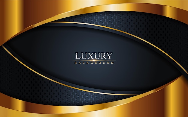 Luxury Dark Navy Combination with Golden Lines Background . Graphic  Element.