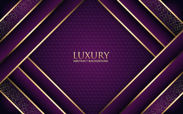 Luxury dark purple background with golden stripe and glitter