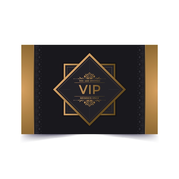 Vector luxury dark vip card in ornament texture