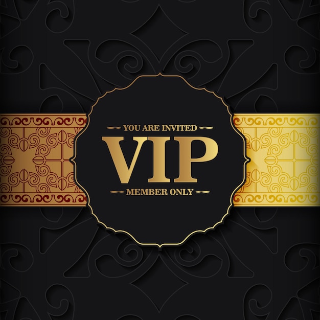 Luxury dark vip card in ornament texture