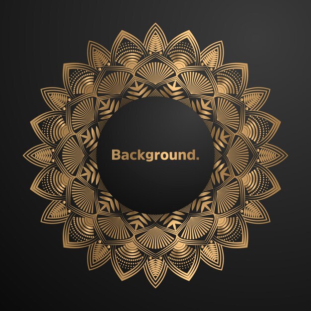 luxury decoration of mandala flowers with shiny gold color yoga template relax islamic arabesque