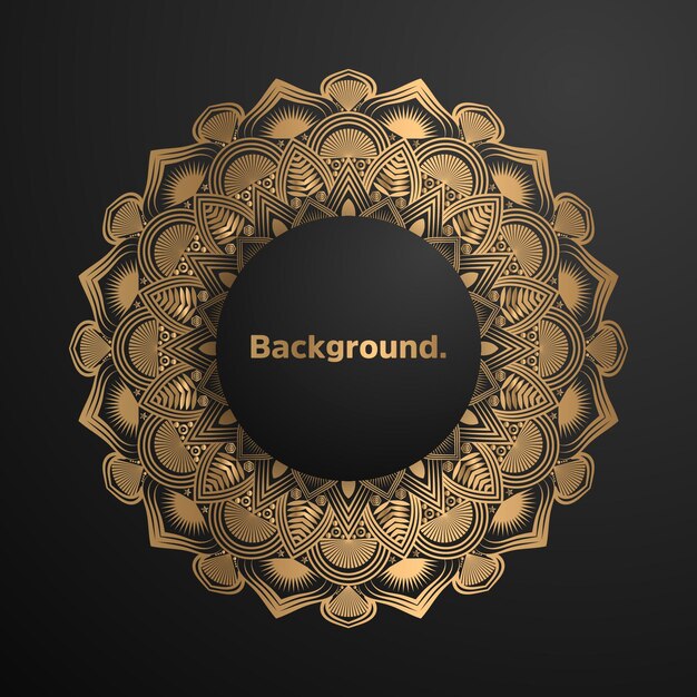 Vector luxury decoration of mandala flowers with shiny gold color yoga template relax islamic arabesque