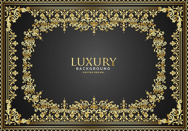 Vector luxury decorative black golden frames