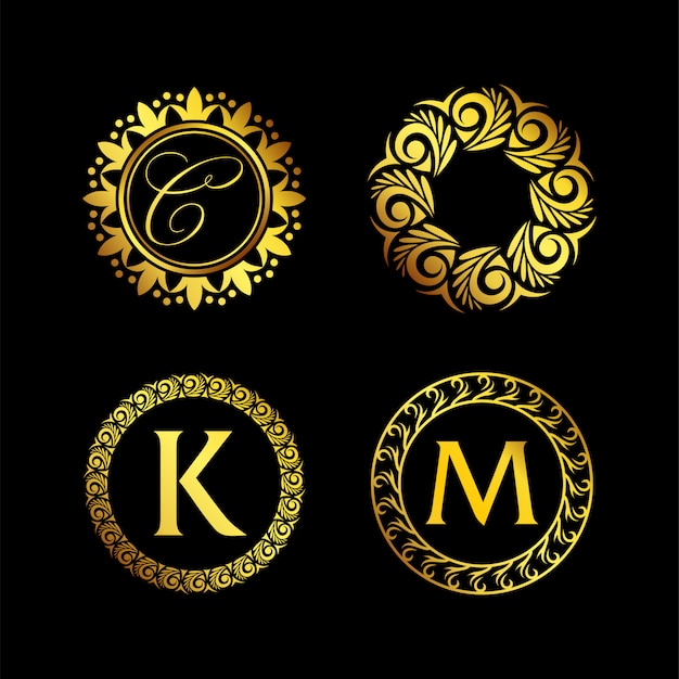 Luxury decorative ornament logo design set