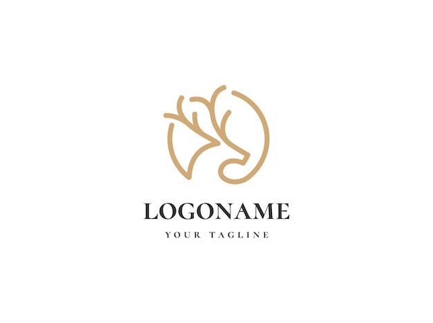 Luxury deer logo design template