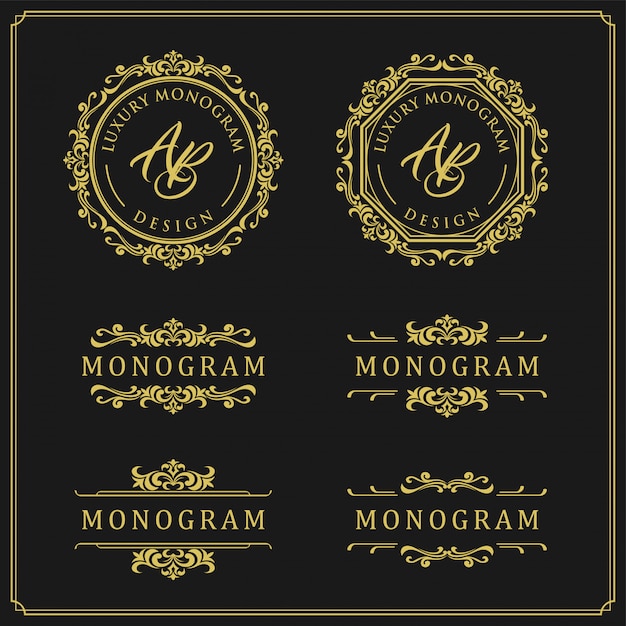 Vector luxury design set for wedding and decoration